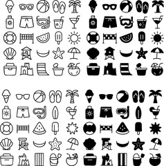 Naklejka premium Summer Vacation Icons Beach Sun and Fun 3.