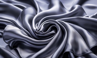 Fototapeta premium Abstract metallic swirl close up of smooth fabric with elegant texture