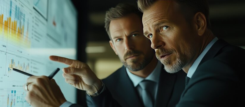 Young businesspeople are smiling together while a businessman looks at a map in the office