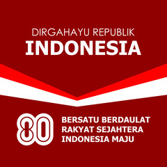 Red and White Background 80 Years of Indonesian Independence Day 2025