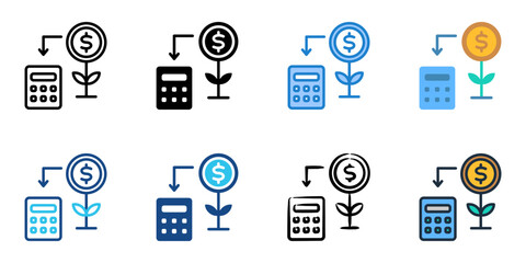 Internal Rate of Return icon set multiple style collection 
