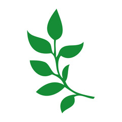 Silueta de rama de árbol con hojas