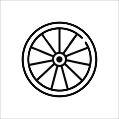 Wheel Icon Vector Illustration Symbolizing Movement, Transportation, and Circular Motion