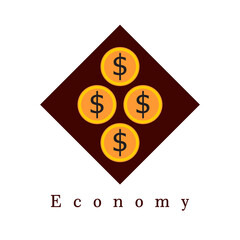 Economic theme background and dollar coins