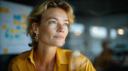 Marketing manager strategizing campaign in creative office