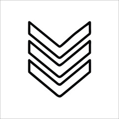 Three Chevron Down Icon Vector - Stacked Arrow Symbol for Navigation and Interface Design