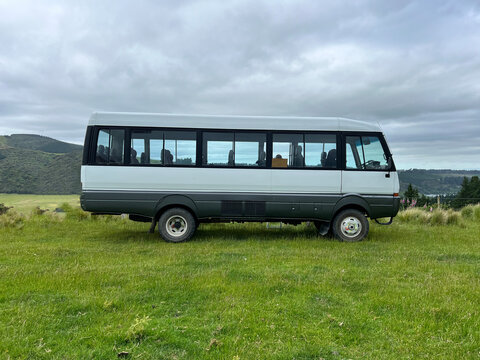 old bus on the grass
