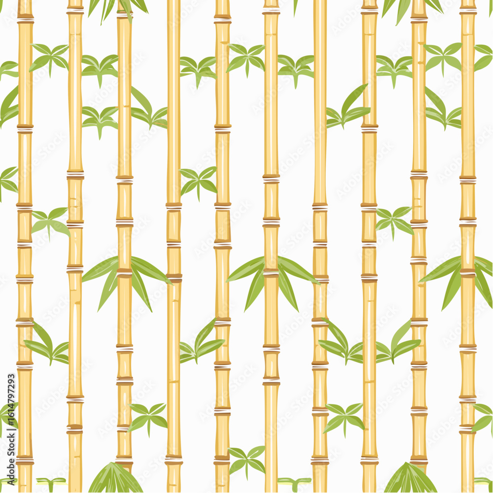 Poster beautiful vector seamless pattern with hand drawn bamboo lattice in vacation style. ready print desi