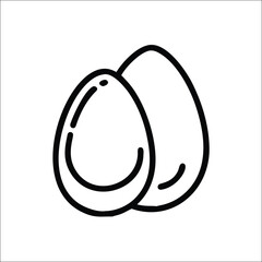 Two Fresh Eggs Illustration: Simple Food Icon for Breakfast, Cooking, and Healthy Eating Design