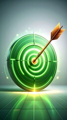 Green target with arrow