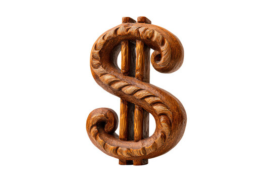 Crafted wooden dollar sign studio display