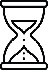 Hourglass Icon with Flowing Sand on Transparent Background Representing Time Passage