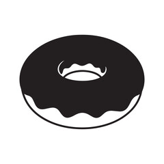 Donut silhouette vector illustration on white background