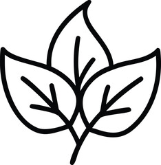 Three Leaf Clover Outline Icon Symbolizing Growth, Nature, and Organic Elements in Simple Design