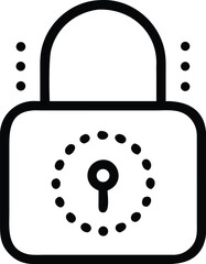 Padlock Icon with Keyhole Security Symbol for Data Protection and Digital Safety in Design