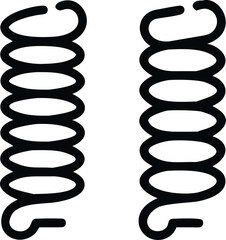 Coil Spring Pair Vector Illustration Mechanical Component Suspension System Metal Elasticity
