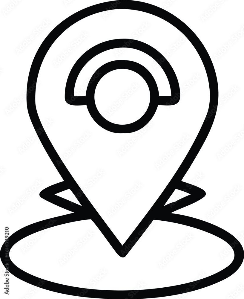 Poster location pin vector illustration map pointer navigation symbol position marker destination icon
