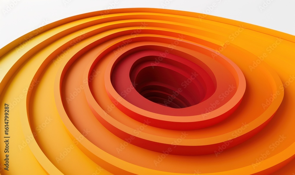 Poster concentric layered spiral pattern in warm tones abstract geometric design