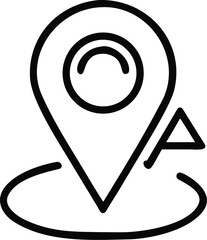 Detailed Location Pin Icon with Flag Symbol, Navigation Pointer for Maps and Destination Guides