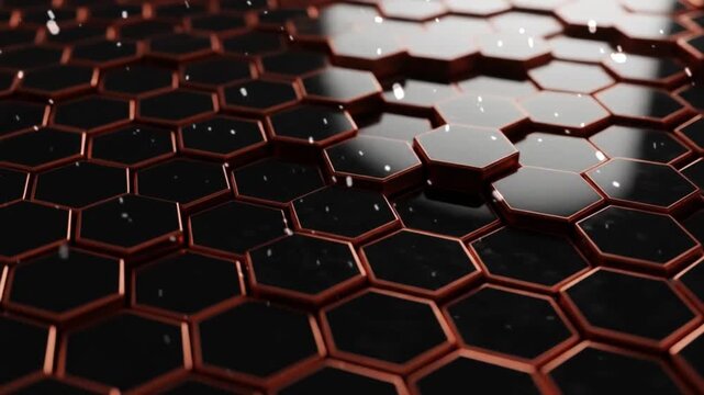 Luxury Premium Corporate Abstract Rotating Rose Gold Hexagon Grid