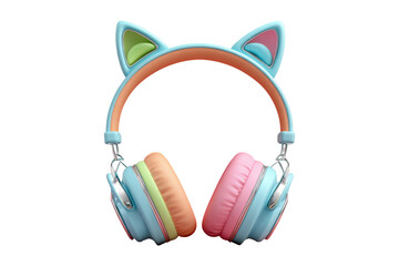 Fun close-up of cute cat ear headphones