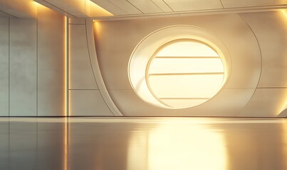 Contemporary interior with copy space on wall. Generative Ai