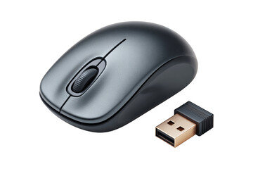 Home office wireless mouse close-up guide