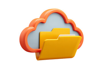 Cloud storage folder icon digital space graphic