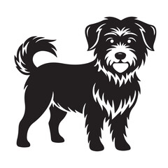 Dog Silhouette Vector – Cute Black Pet, Puppy Icon, Animal Graphic