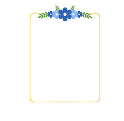 Hand Drawn Blue Botanical Frame for Elegant Templates and Invitations