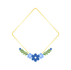 Pastel Blue Floral Frame for Romantic Stationery and Celebration Cards