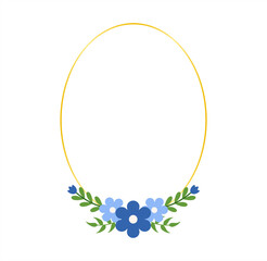 Delicate Blue Blossom Frame for Modern Invitation, Thank You, and RSVP Cards
