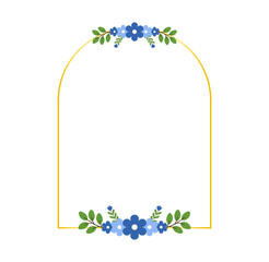 Elegant Blue Floral Frame for Wedding Invitations and Greeting Card Designs