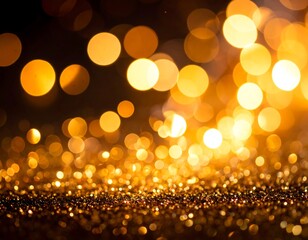 Golden bokeh lights on dark background (6)