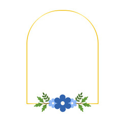 Elegant Blue Floral Frame for Wedding Invitations and Greeting Card Designs