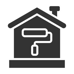 House Renovation Icon Glyph Style. Vector Illustration Design