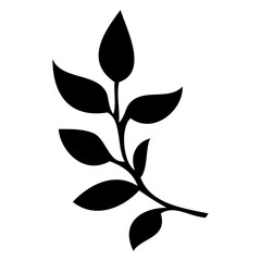 Icono con silueta de rama de &aacute;rbol con hojas