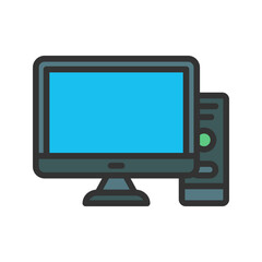Computer icon vector image. Suitable for mobile apps, web apps and print media.