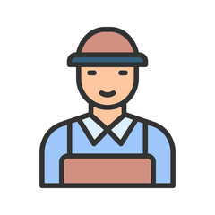Farmer icon vector image. Suitable for mobile apps, web apps and print media.