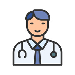 Doctor icon vector image. Suitable for mobile apps, web apps and print media.
