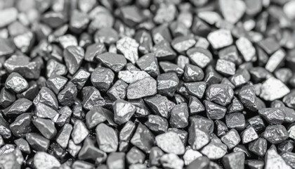 Close-up of crushed coal demonstrating mining resources and antimony reserves with copy space for text placement