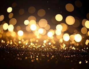 Golden bokeh lights on dark background (3)