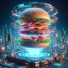Futuristic Cyberpunk Burger