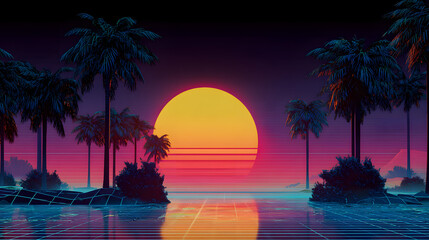 "80s Style Horizontal Background Wallpaper in 4K"