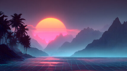 "80s Style Horizontal Background Wallpaper in 4K"
