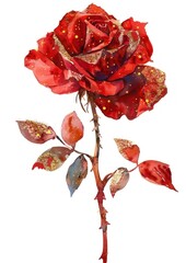 Elegant watercolor rose illustration