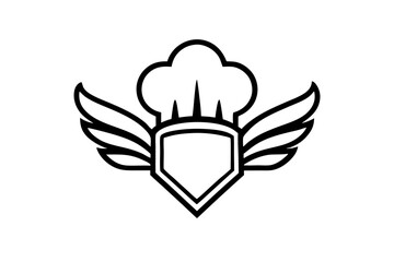 Obraz premium minimalist logo design featuring a stylized chef with wings