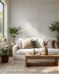 Cozy Scandinavian-Japandi Living Room in Soft Neutrals