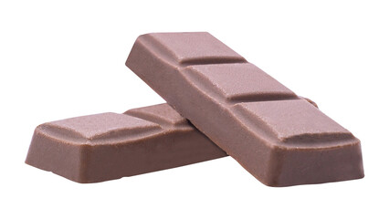 Close-Up of Milk Chocolate Bars on Isolated Background