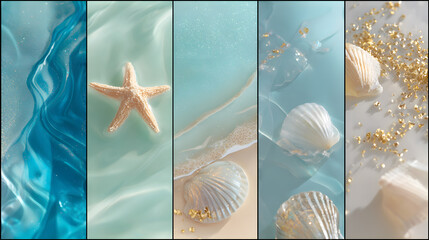 Ocean-Inspired Artistic Texture Set — 5 Unique Designs